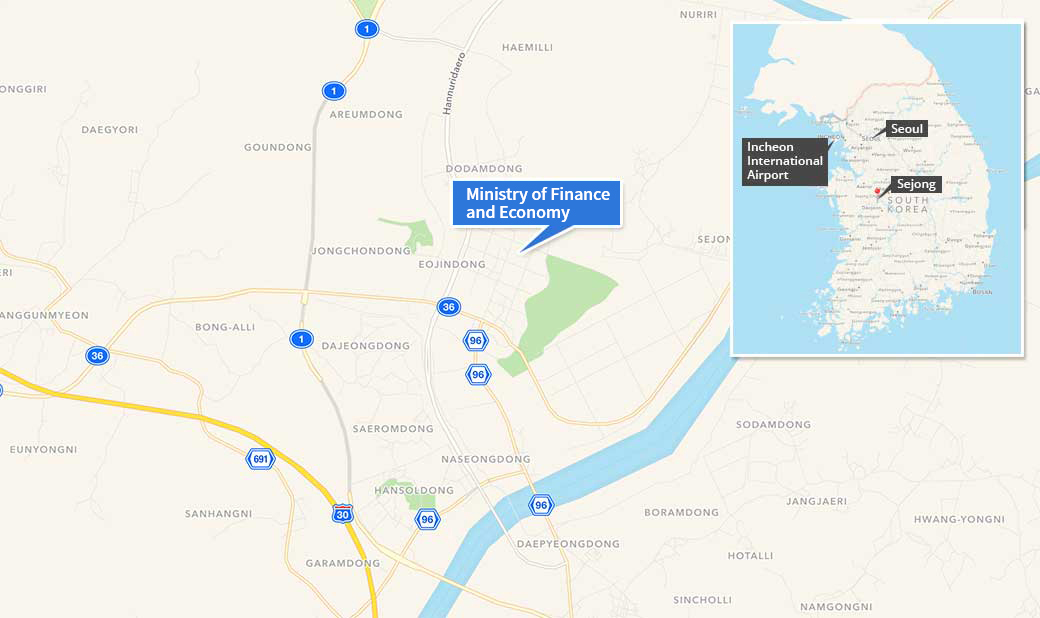 Ministry of Finance and Economy's Location Map